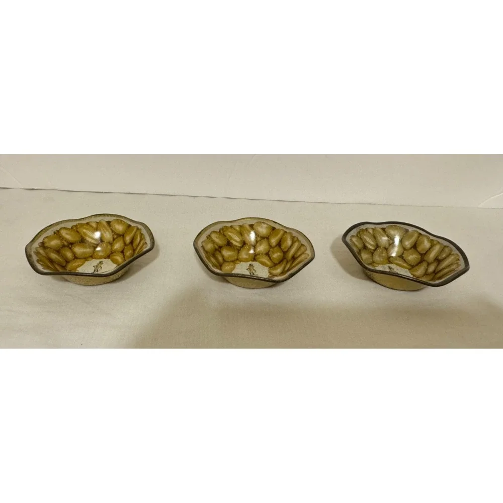 Vintage Mr. Peanut Metal Nut Bowls Set of 3 Catchall Dishes 1960-70s